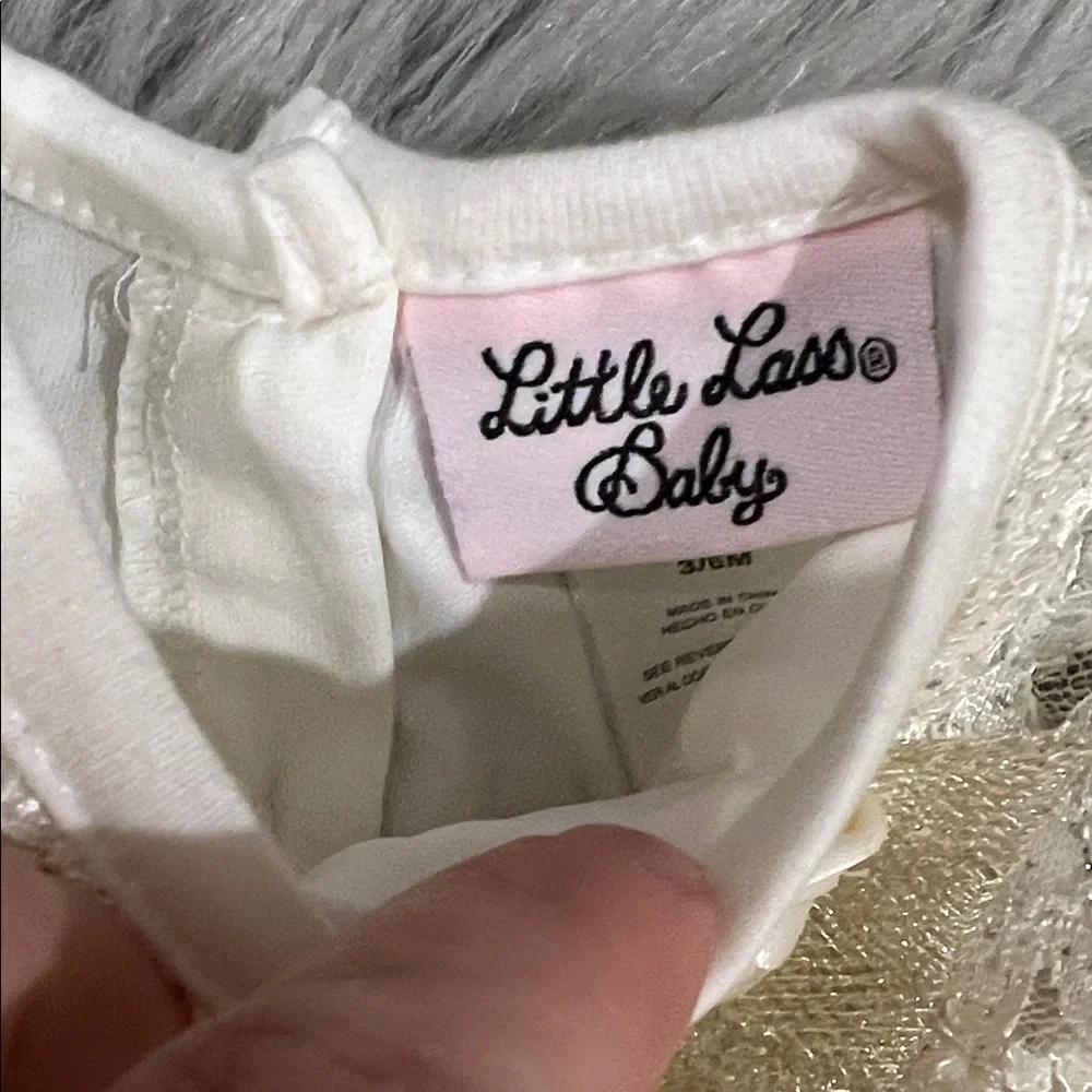 NWOT Little Lass Baby Elegant Lace Dress with Tulle and Leggings 3-6 months - Picture 2 of 4